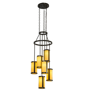 Meyda Tiffany - 222213 - Six Light Chandelier - Cartier - Timeless Bronze