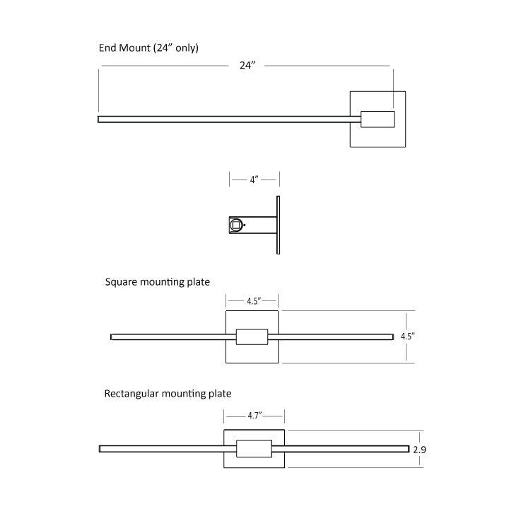 Koncept - ZBW-24-4-EM-SW-BNI - LED Wall Sconce - Z-Bar - Brushed Nickel