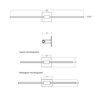 Koncept - ZBW-36-4-CM-SW-BNI - LED Wall Sconce - Z-Bar - Brushed Nickel