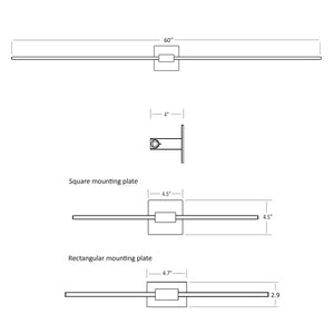 Koncept - ZBW-60-4-CM-SW-MTB - LED Wall Sconce - Z-Bar - Matte Black