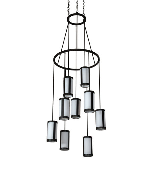 Meyda Tiffany - 215598 - Nine Light Chandelier - Cartier - Wrought Iron