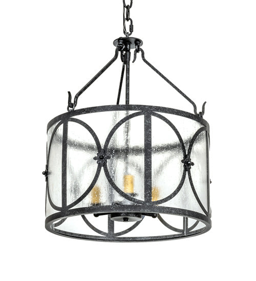 Meyda Tiffany - 221458 - Three Light Pendant - Penelope - Gun Metal