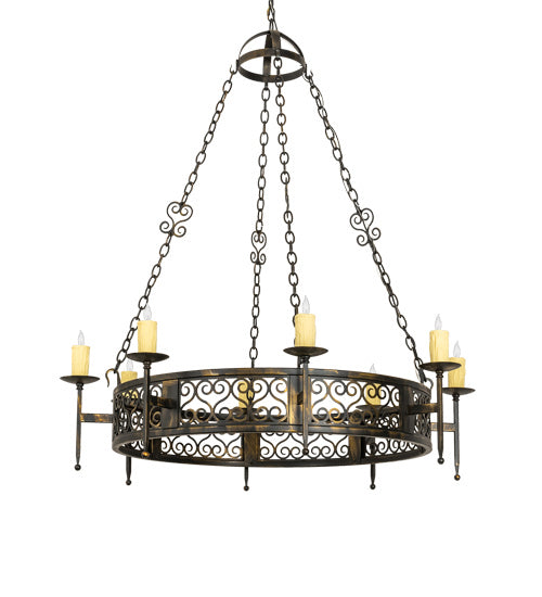 Meyda Tiffany - 222724 - Eight Light Chandelier - Toscano - Antique Black