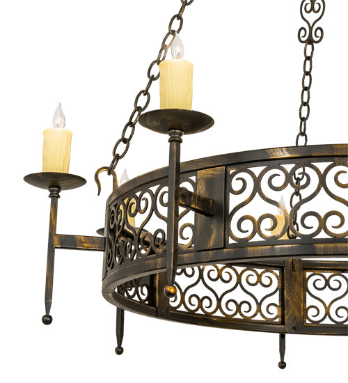 Meyda Tiffany - 222724 - Eight Light Chandelier - Toscano - Antique Black