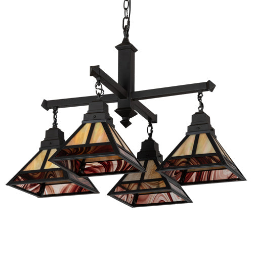 Meyda Tiffany - 224357 - Four Light Chandelier - T" Mission" - Craftsman Brown And Oil Rubbed Bronze