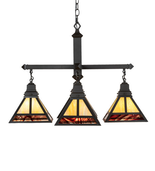 Meyda Tiffany - 224357 - Four Light Chandelier - T" Mission" - Craftsman Brown And Oil Rubbed Bronze