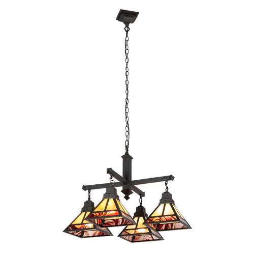 Meyda Tiffany - 224357 - Four Light Chandelier - T" Mission" - Craftsman Brown And Oil Rubbed Bronze