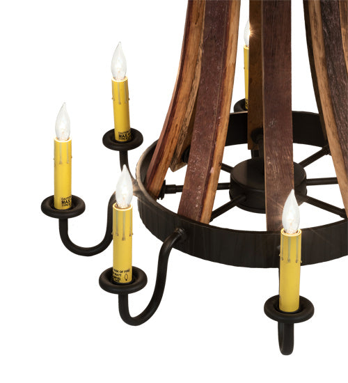 Meyda Tiffany - 224987 - Eight Light Chandelier - Barrel Stave - Oil Rubbed Bronze