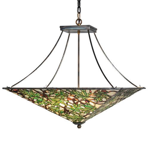 Meyda Tiffany - 226111 - Eight Light Pendant - Acorn & Oak Leaf - Light Burnished Antique Copper