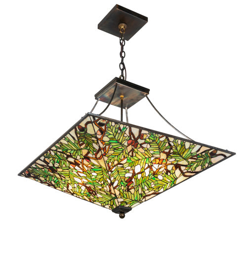 Meyda Tiffany - 226111 - Eight Light Pendant - Acorn & Oak Leaf - Light Burnished Antique Copper