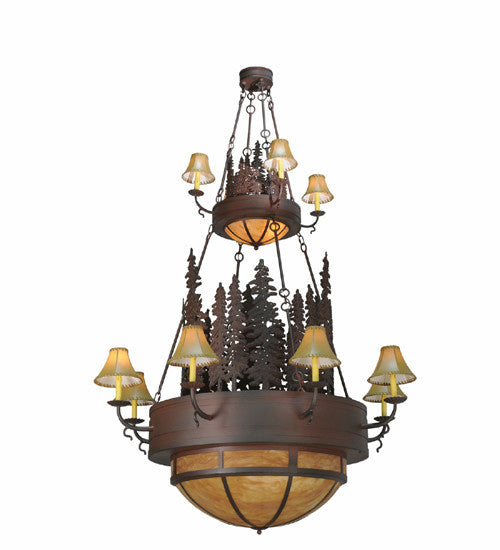 2nd Avenue - 29781-7 - 15 Light Chandelier - Walden Pine - Rust Over Wrought Iron