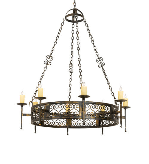 2nd Avenue - 05.0747.48.3ANBLK - Eight Light Chandelier - Toscano - Antique Black