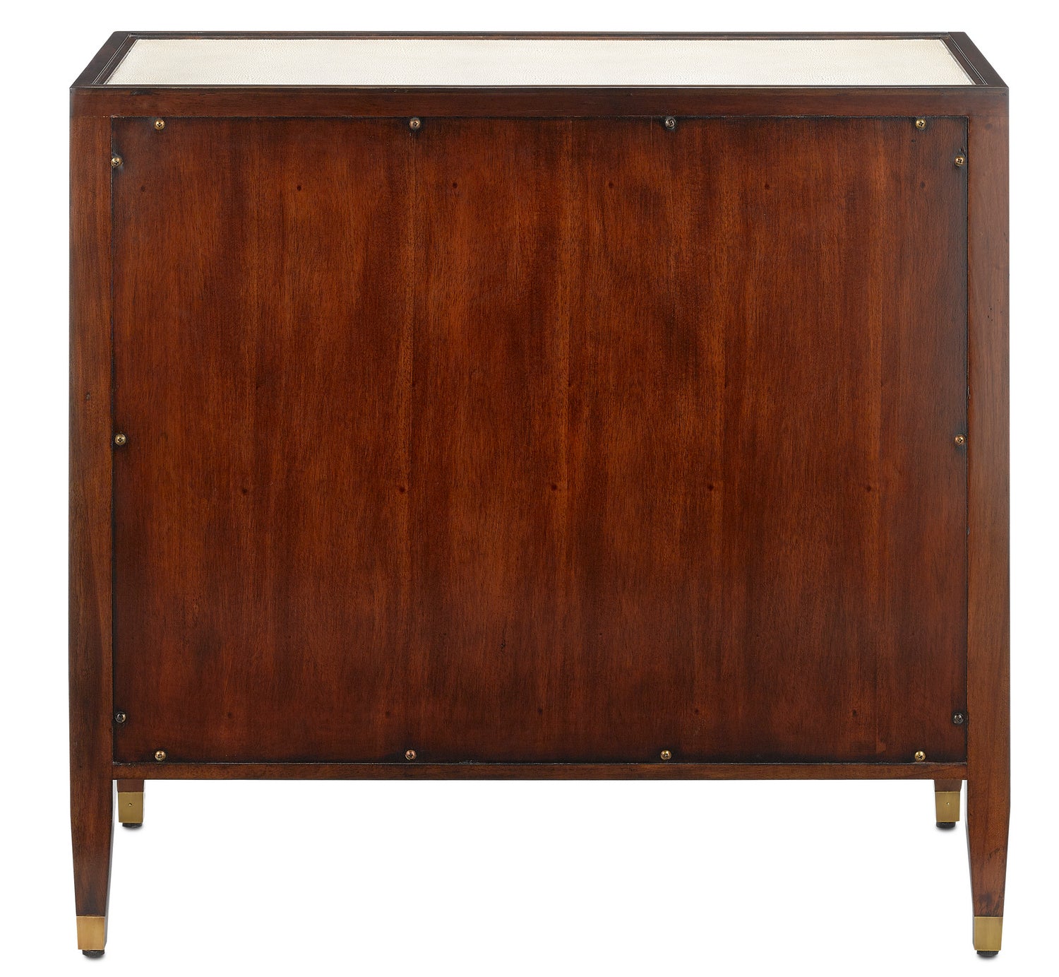 Currey and Company - 3000-0141 - Chest - Evie - Ivory/Dark Walnut/Brass