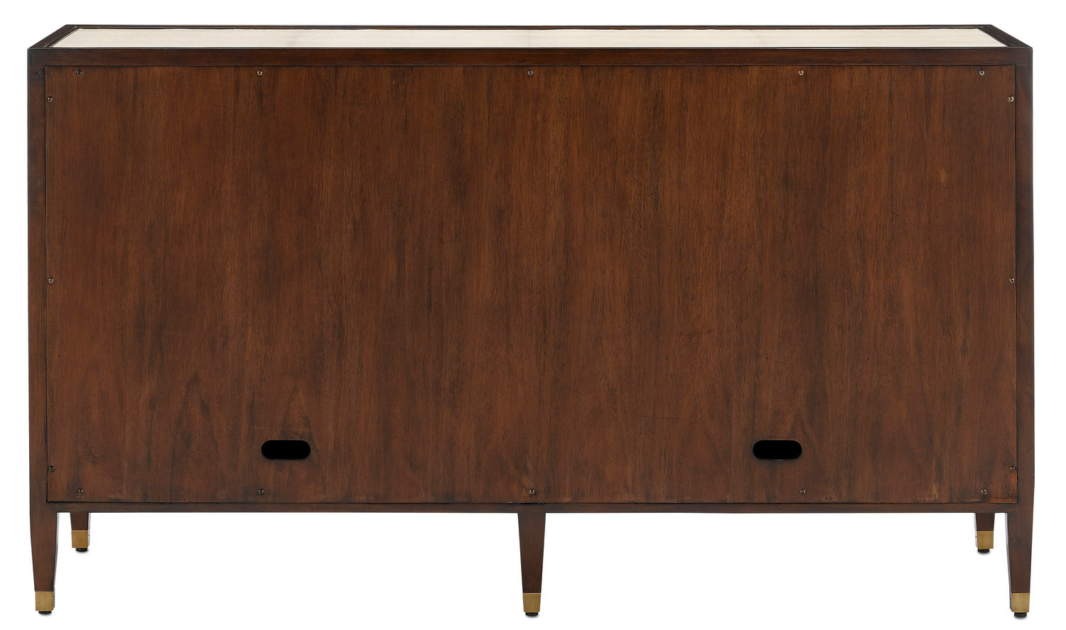 Currey and Company - 3000-0142 - Credenza - Evie - Ivory/Dark Walnut/Brass