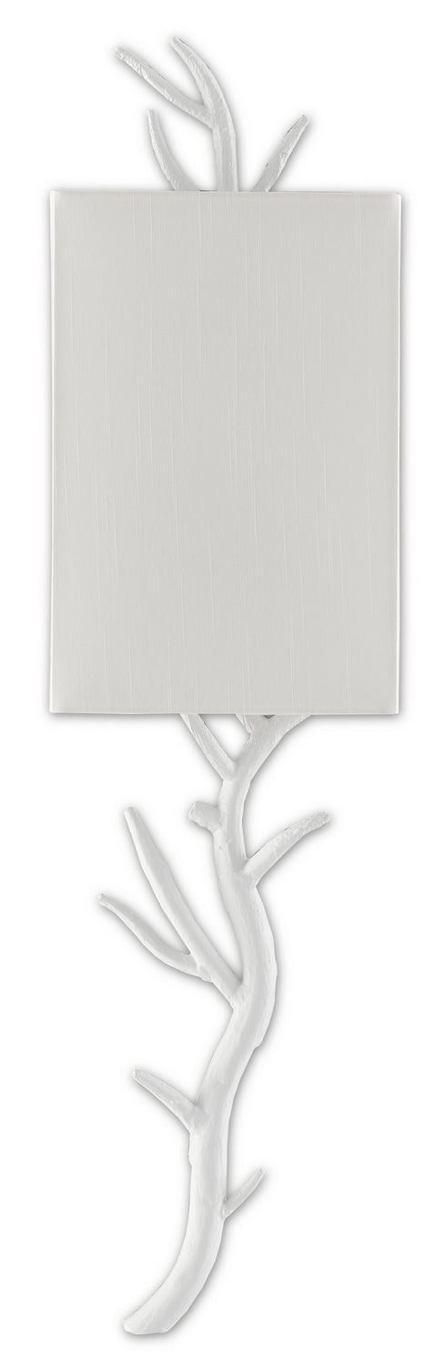 Currey and Company - 5000-0148 - One Light Wall Sconce - Baneberry - Gesso White