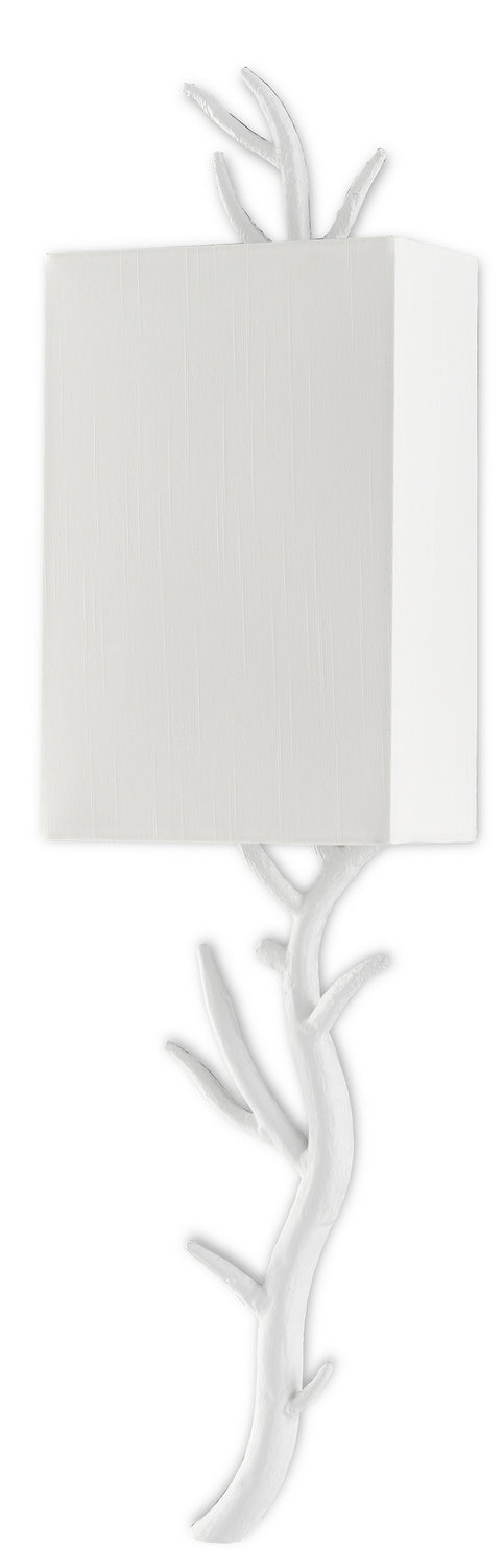 Currey and Company - 5000-0148 - One Light Wall Sconce - Baneberry - Gesso White