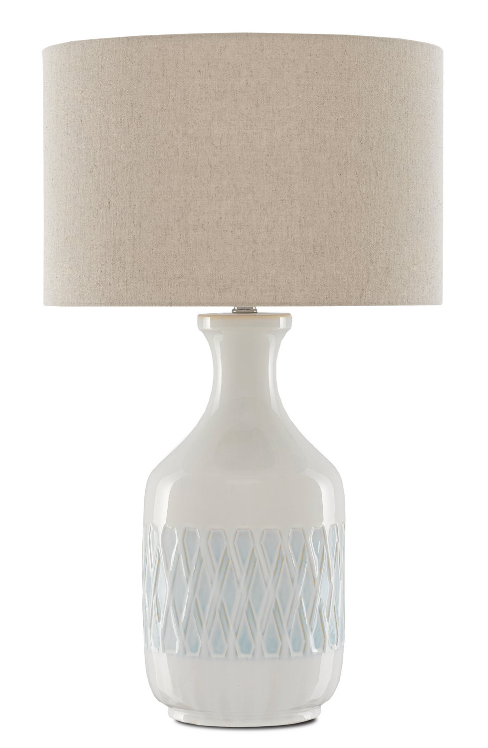 Currey and Company - 6000-0516 - One Light Table Lamp - Samba - White/Sky Blue