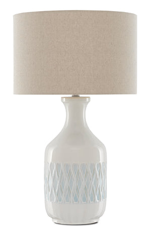 Currey and Company - 6000-0516 - One Light Table Lamp - Samba - White/Sky Blue