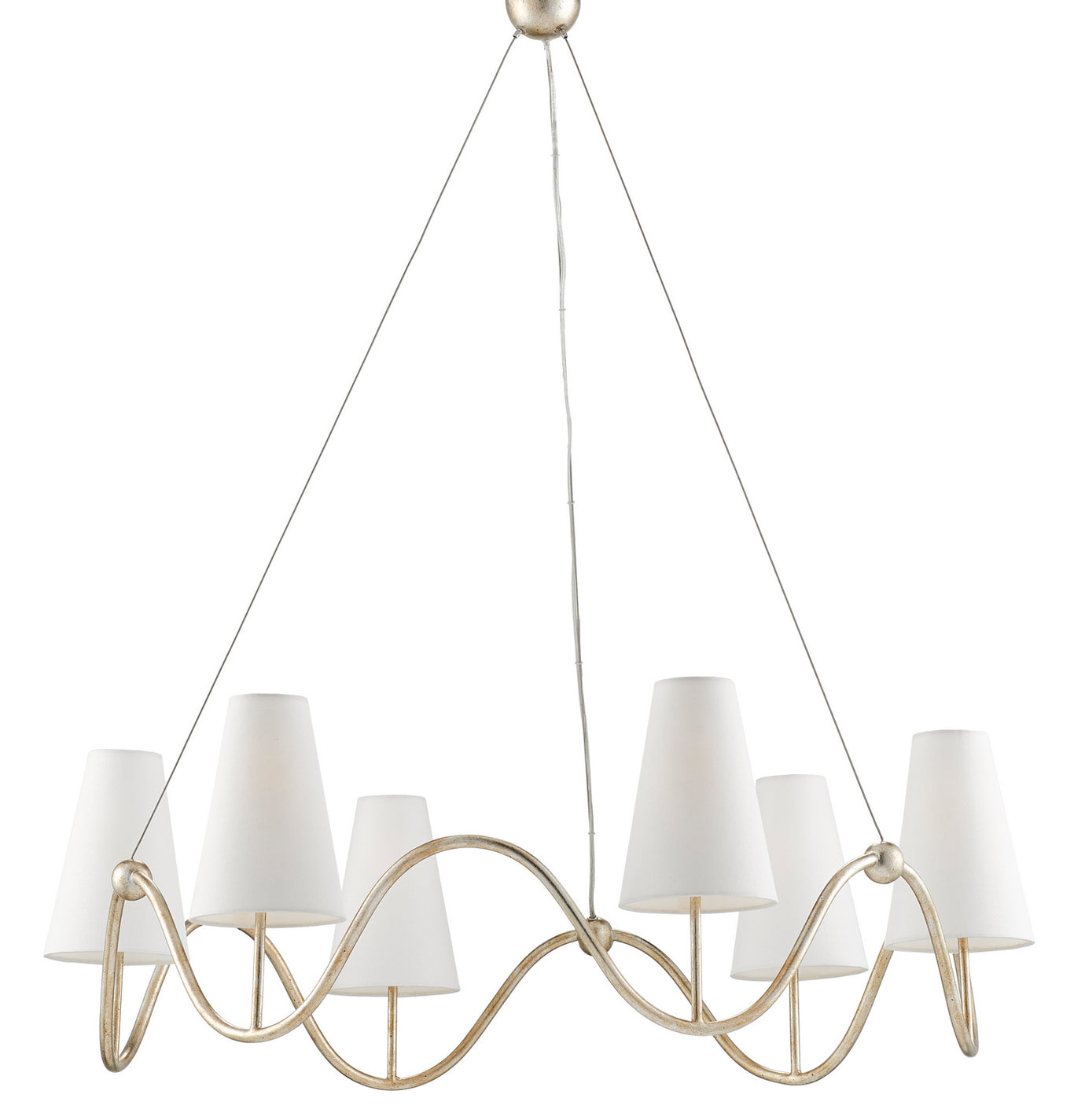 Currey and Company - 9000-0526 - Six Light Chandelier - Kadir - Silver Granello