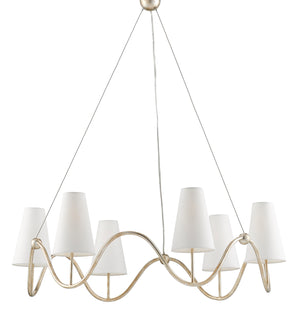 Currey and Company - 9000-0526 - Six Light Chandelier - Kadir - Silver Granello