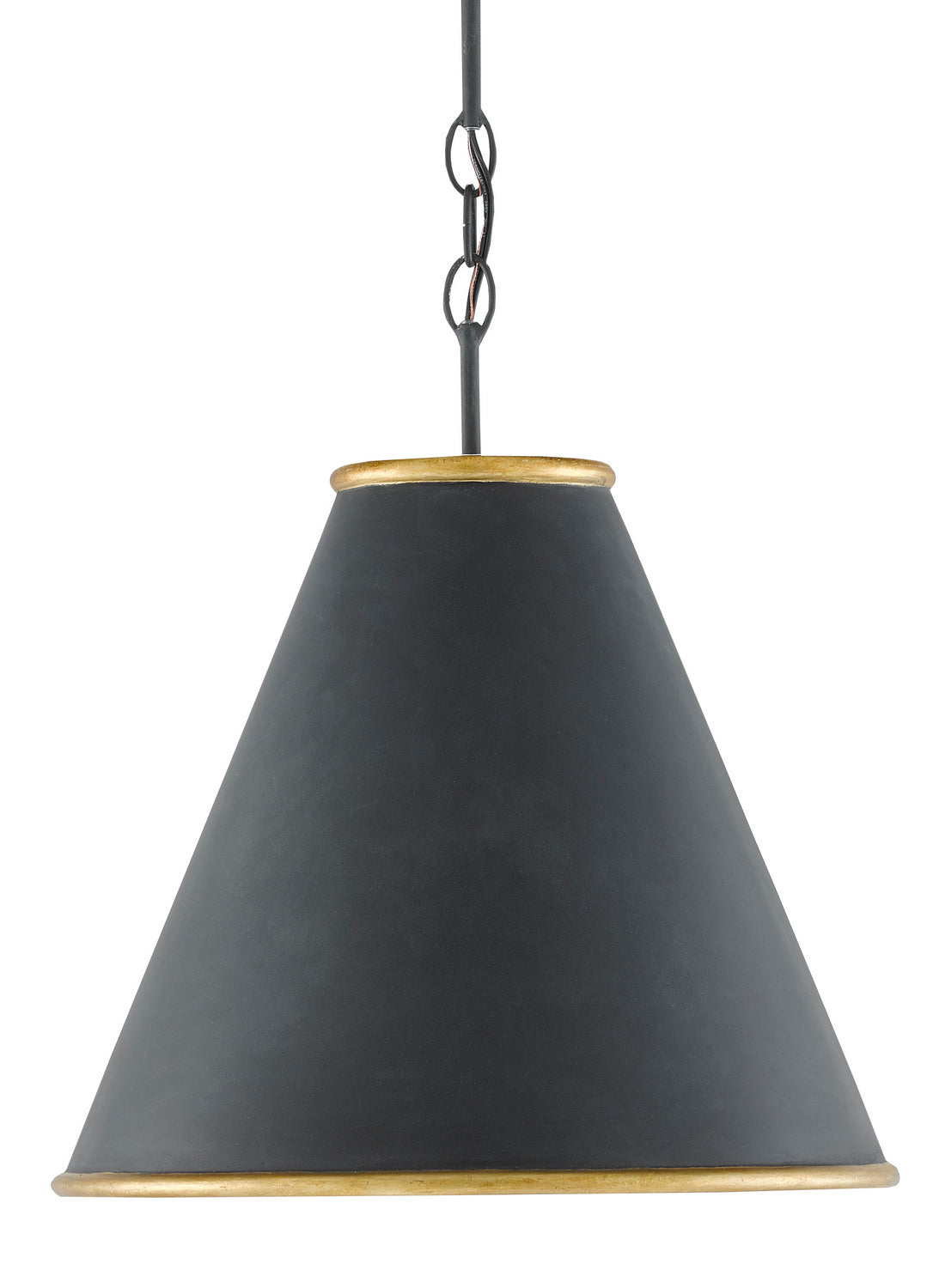 Currey and Company - 9000-0534 - One Light Pendant - Pierrepont - Antique Black/Contemporary Gold Leaf/Painted Gold