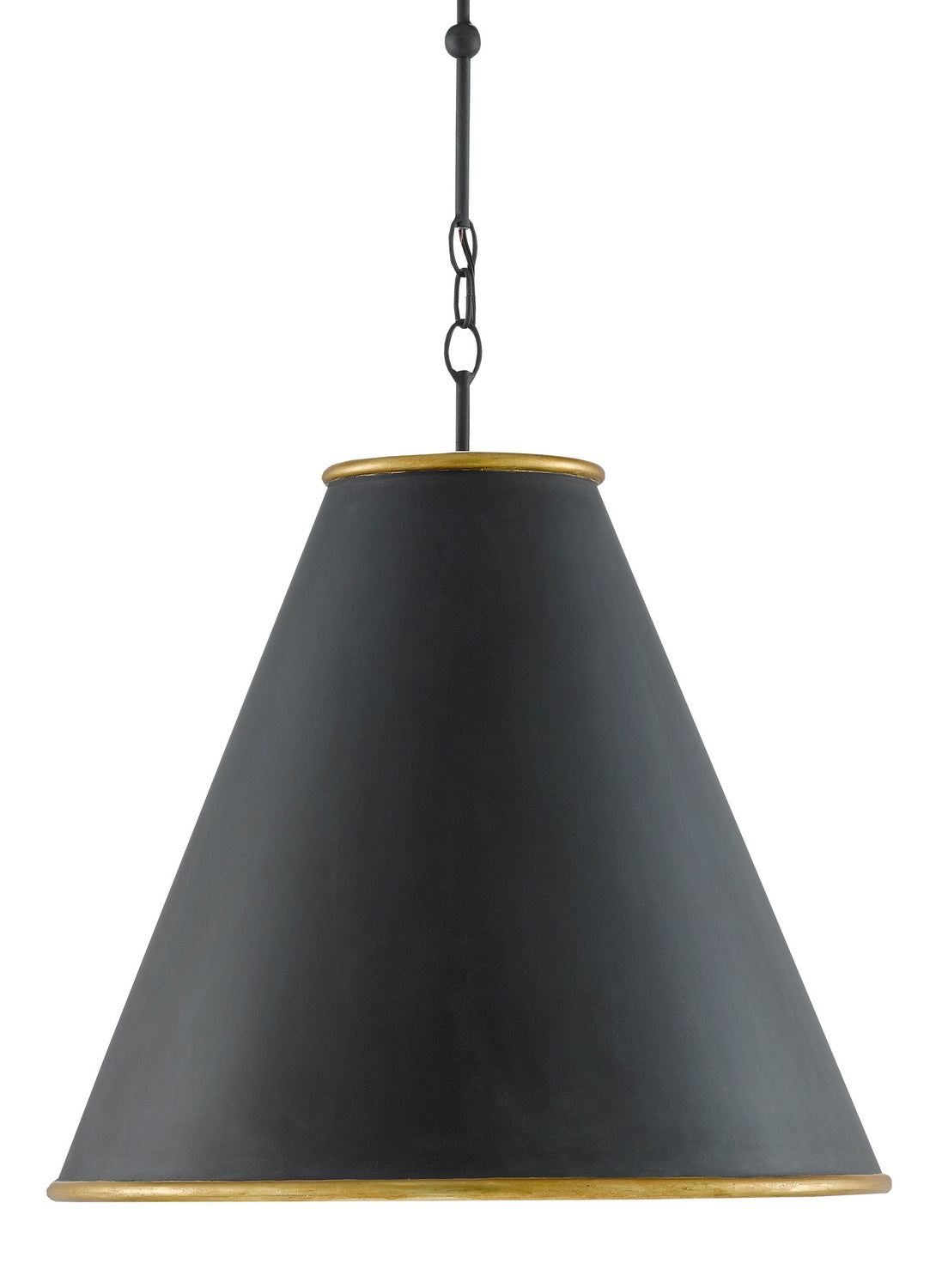 Currey and Company - 9000-0535 - One Light Pendant - Pierrepont - Antique Black/Contemporary Gold Leaf/Painted Gold