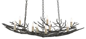 Currey and Company - 9000-0555 - Nine Light Chandelier - Rainforest - Rustic Bronze