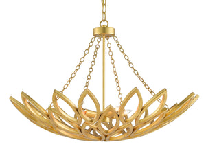 Currey and Company - 9000-0565 - Four Light Chandelier - Allemande - Contemporary Gold Leaf