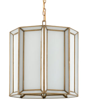 Currey and Company - 9000-0574 - One Light Pendant - Daze - Antique Brass/White