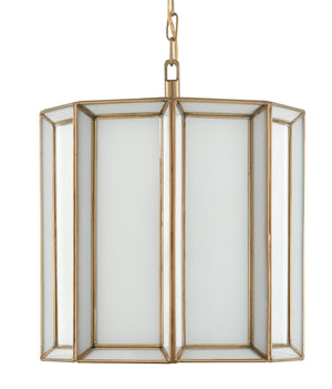 Currey and Company - 9000-0574 - One Light Pendant - Daze - Antique Brass/White