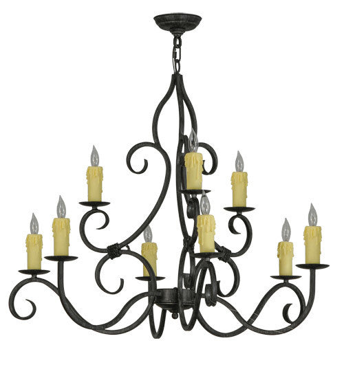 2nd Avenue - 871027.36.075U - Nine Light Chandelier - Clayton - Antique Iron Gate