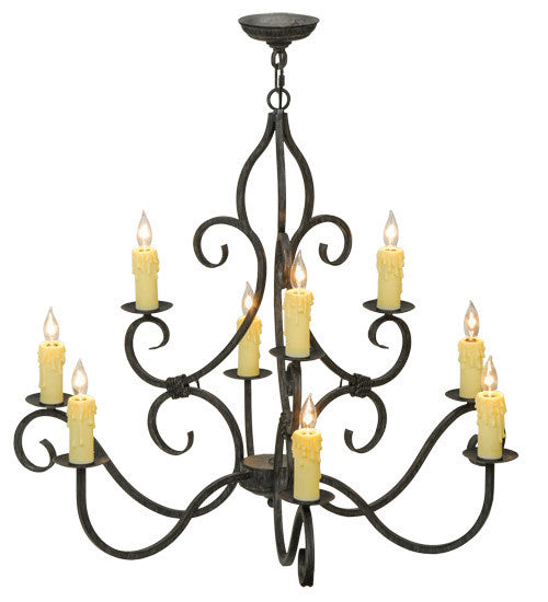 2nd Avenue - 871027.36.075U - Nine Light Chandelier - Clayton - Antique Iron Gate