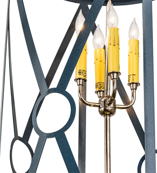 Meyda Tiffany - 221843 - Eight Light Pendant - Penelope - Tempe Star And Polished Nickel