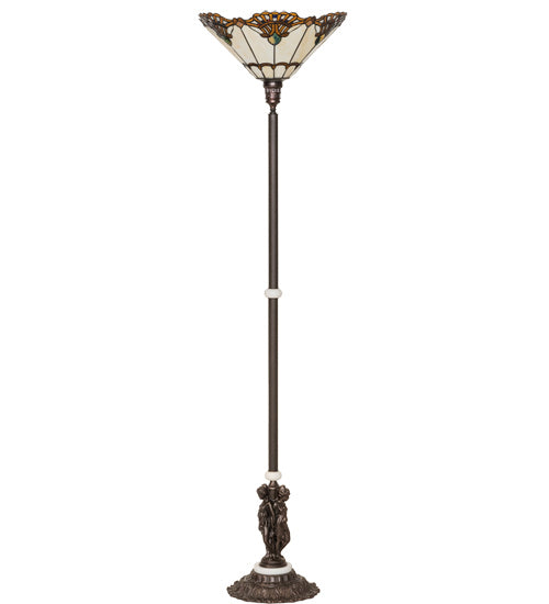 Meyda Tiffany - 228408 - One Light Floor Lamp - Shell With Jewels - Mahogany Bronze