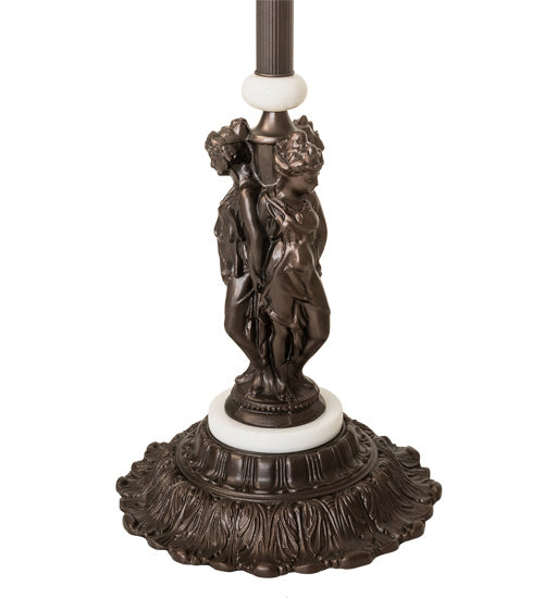 Meyda Tiffany - 228408 - One Light Floor Lamp - Shell With Jewels - Mahogany Bronze