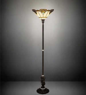 Meyda Tiffany - 228408 - One Light Floor Lamp - Shell With Jewels - Mahogany Bronze