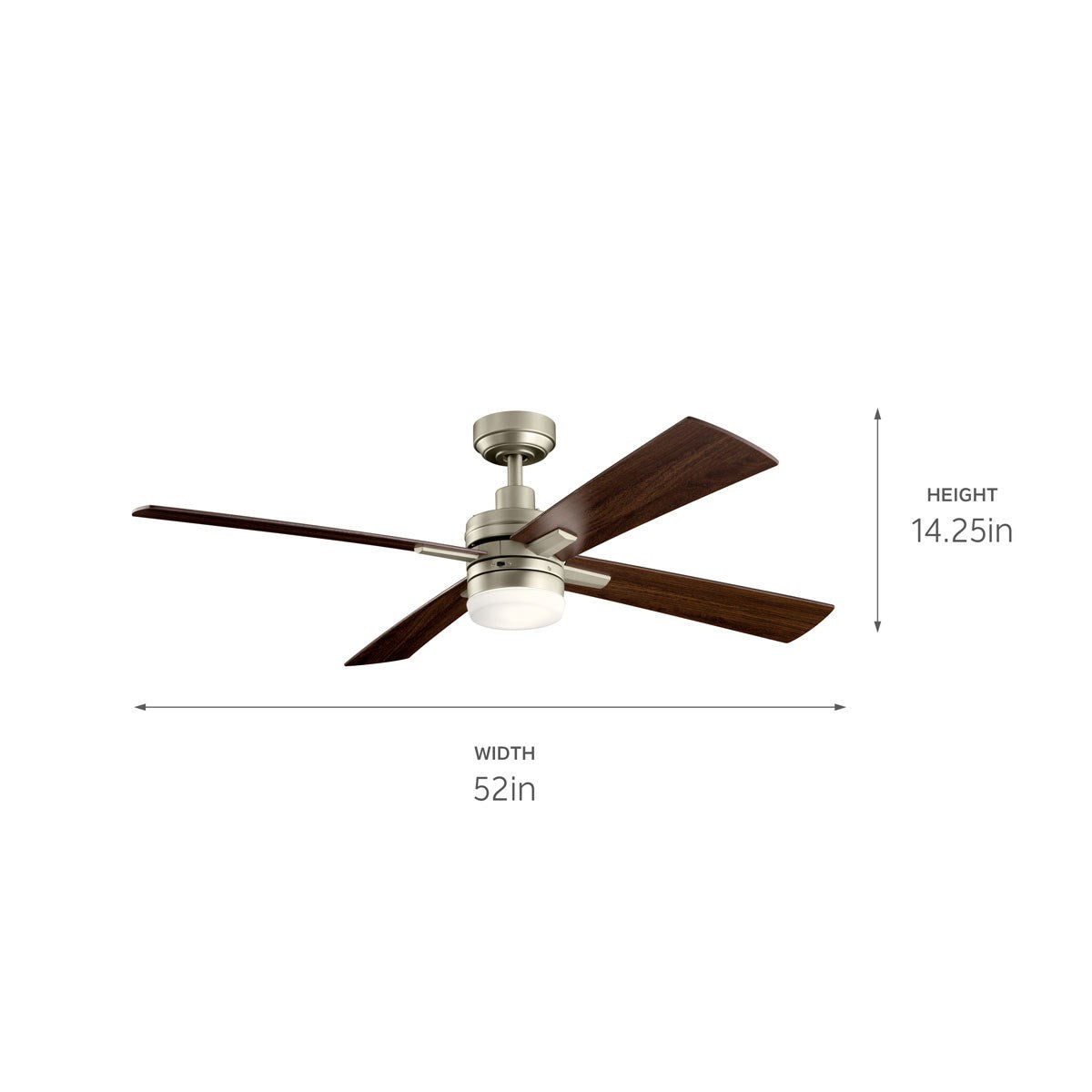 Kichler - 330140NI - 52"Ceiling Fan - Lija - Brushed Nickel