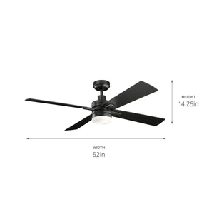 Kichler - 330140SBK - 52"Ceiling Fan - Lija - Satin Black