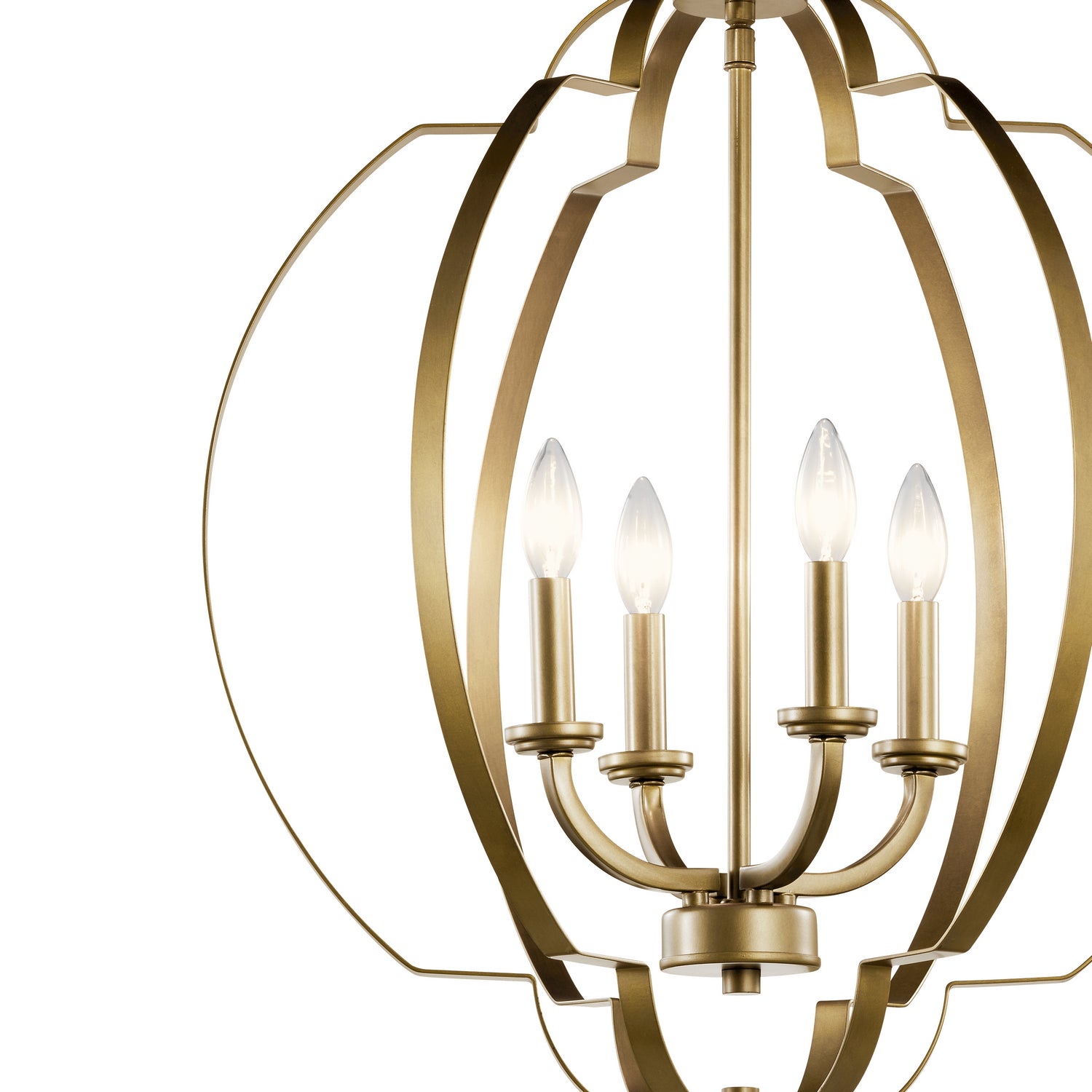 Kichler - 42138NBR - Four Light Foyer Pendant - Voleta - Natural Brass