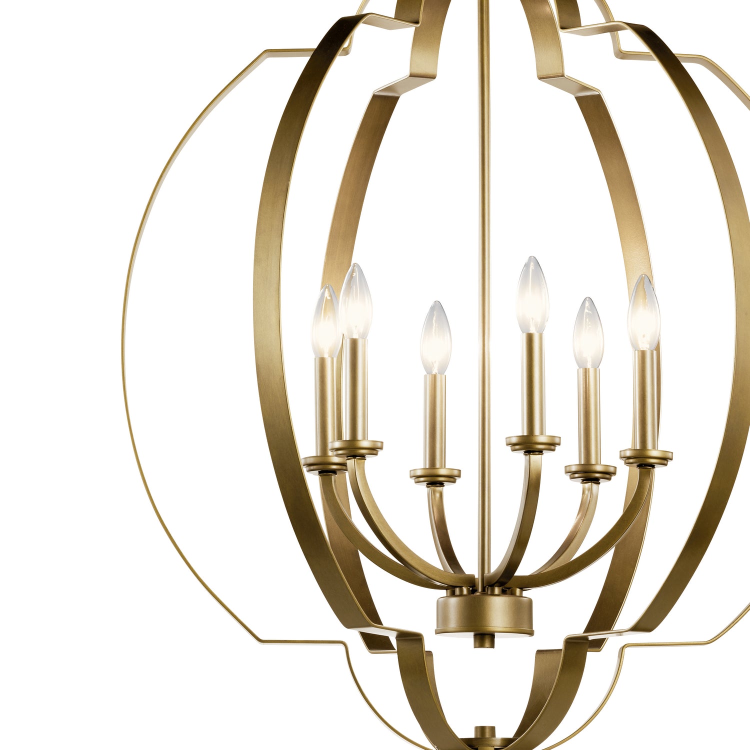 Kichler - 42139NBR - Six Light Foyer Chandelier - Voleta - Natural Brass