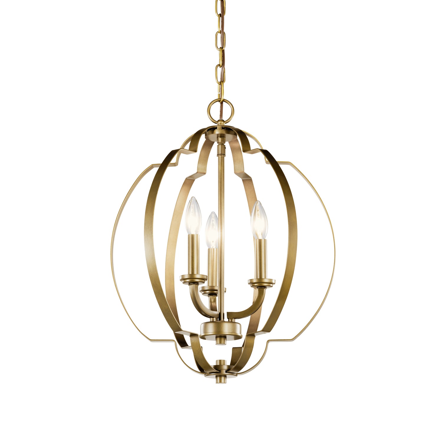 Kichler - 42140NBR - Three Light Pendant - Voleta - Natural Brass