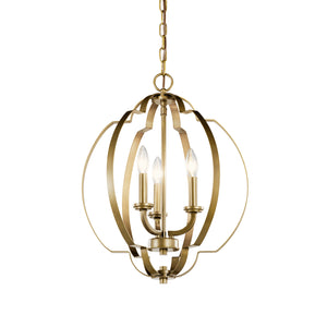 Kichler - 42140NBR - Three Light Pendant - Voleta - Natural Brass