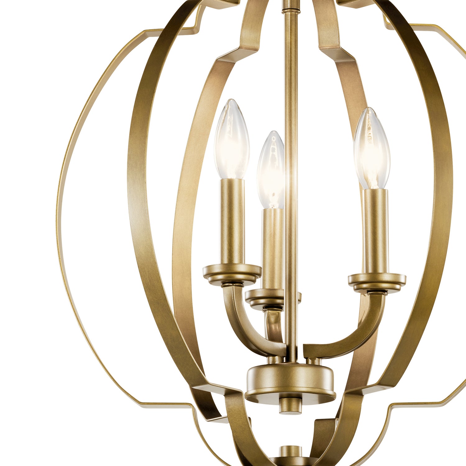 Kichler - 42140NBR - Three Light Pendant - Voleta - Natural Brass