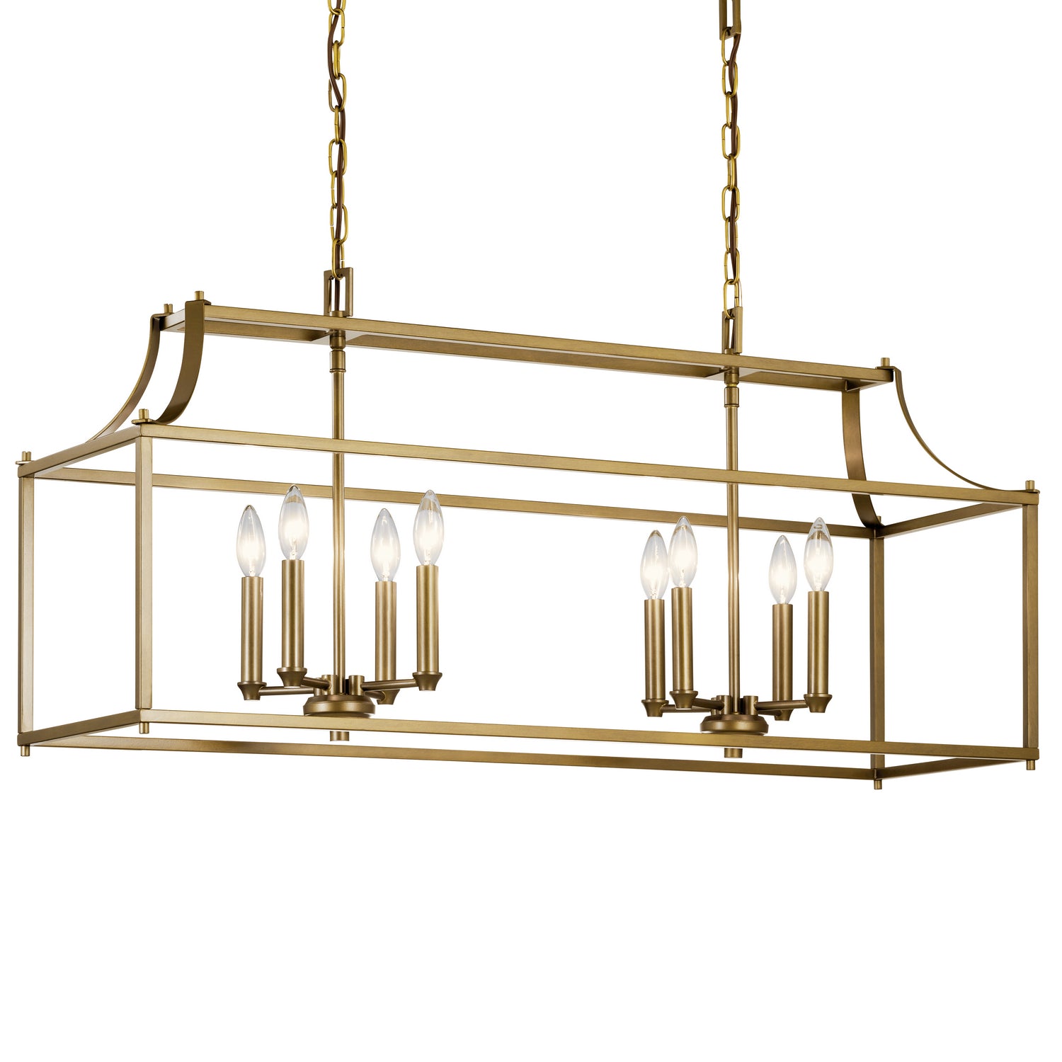 Kichler - 42497NBR - Eight Light Linear Chandelier - Morrigan - Natural Brass