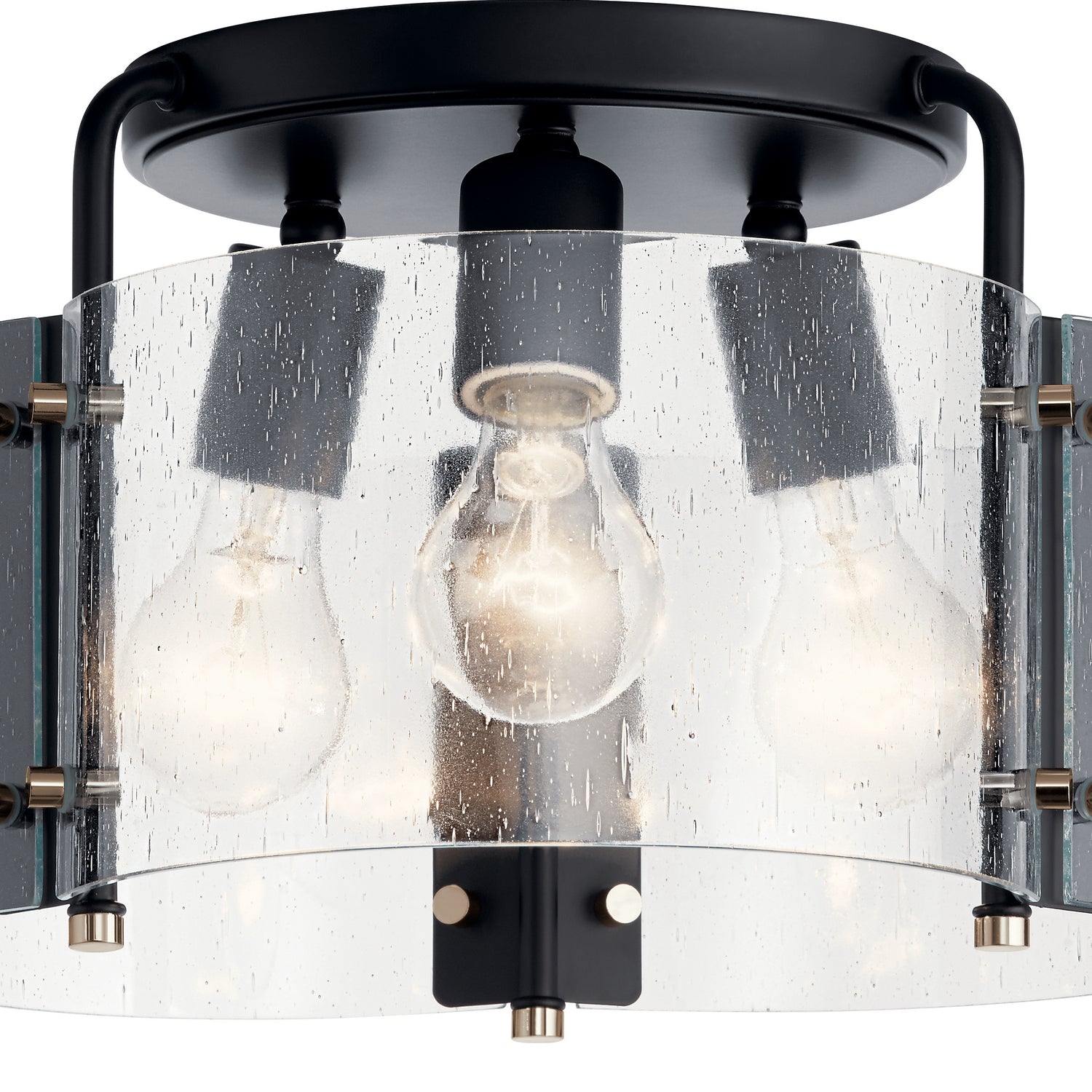 Kichler - 42954BK - Three Light Semi Flush Mount - Thoreau - Black