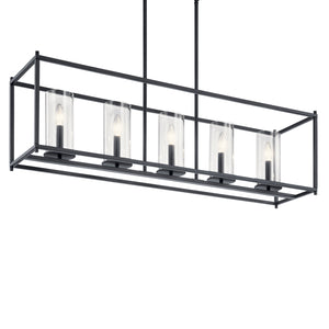 Kichler - 43995BK - Five Light Linear Chandelier - Crosby - Black