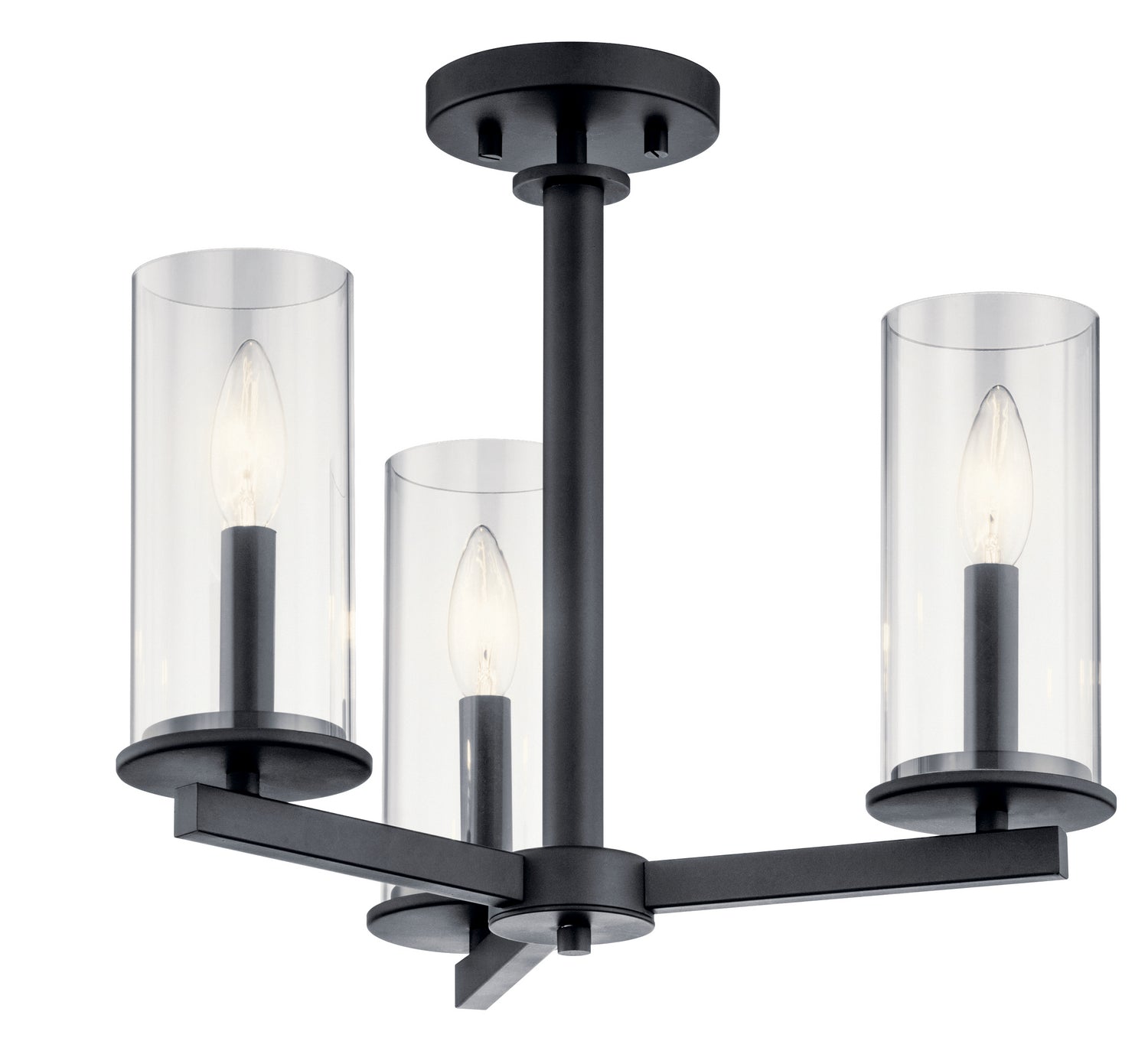 Kichler - 43997BK - Three Light Chandelier/Semi Flush Mount - Crosby - Black