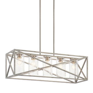 Kichler - 44081DAW - Five Light Linear Chandelier - Moorgate - Distressed Antique White