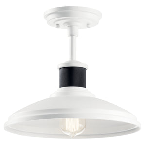 Kichler - 49982WH - One Light Outdoor Pendant/Semi Flush Mount - Allenbury - White