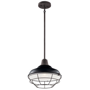 Kichler - 49992BK - One Light Outdoor Pendant/Semi Flush - Pier - Black